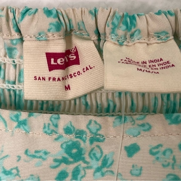 Levi’s Yvie square neck 3/4 sleeves cropped top statement blouse size M NWT - Picture 5 of 12